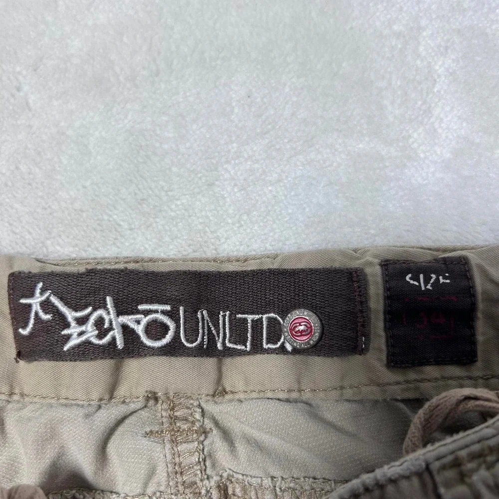 Ecko Unltd. Shorts Mens 34 tan Cargo Pockets Lightweight Y2K Grunge Hip Hop
